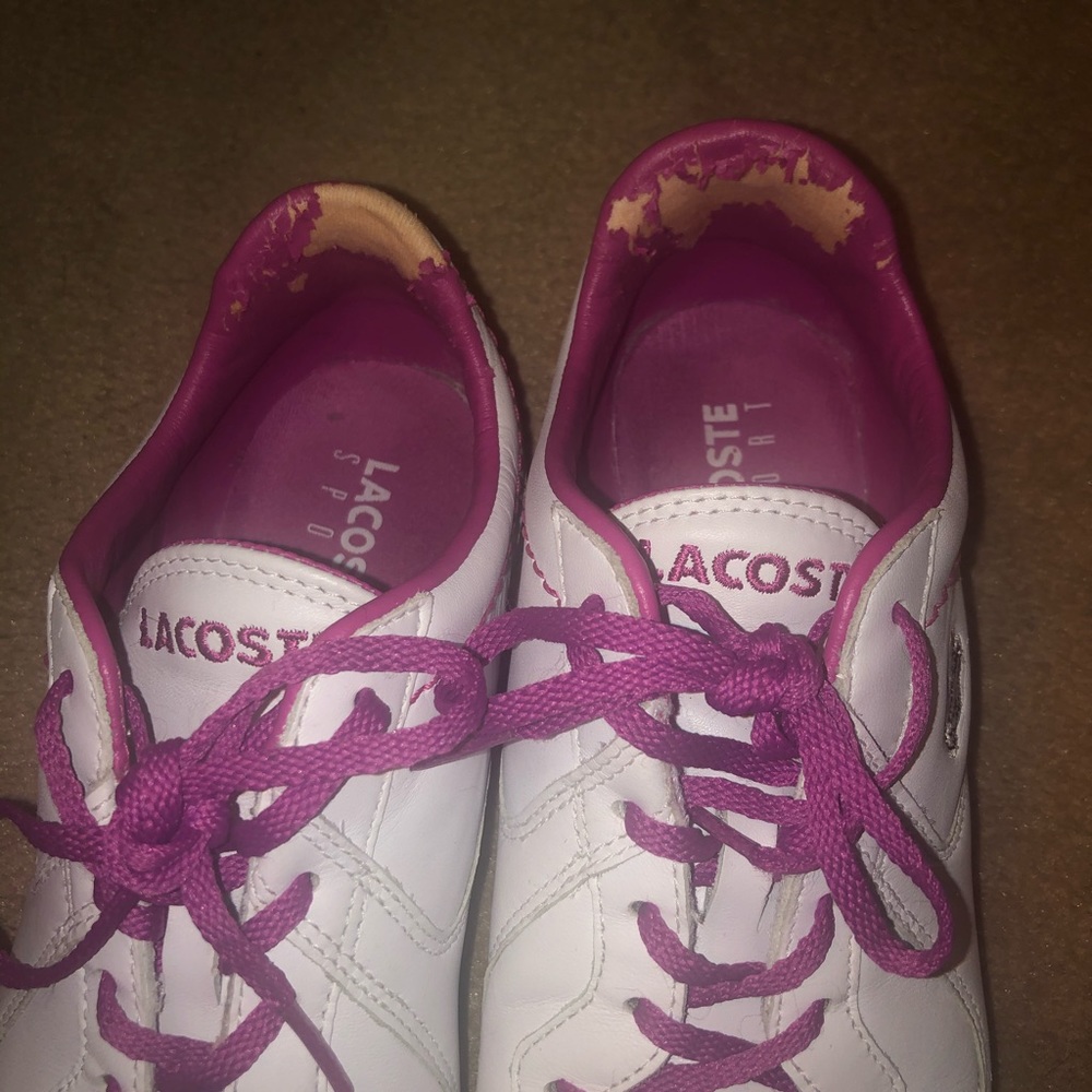 White & pink Lacoste sneakers - Picture 4 of 10